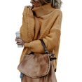 thumbnail image 1 of Chandail Col Roulé Ample pour Femmes Hiver Épais String Crochet Mode Chaud Tricoté, 1 of 7
