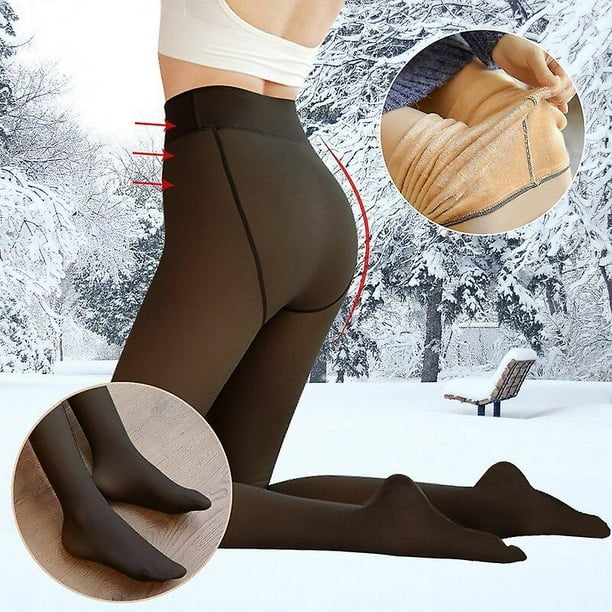 Women Velvet Thicken Tights Winter Warm Pantyhose Elastic Fleece Pantyhose  High Waist Body Stockings