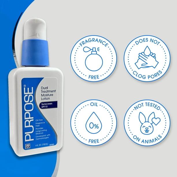2 pack) Purpose Dual Treatment Moisture Lotion with SPF 10, Oil