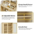 thumbnail image 4 of 72" Kitchen Pantry Cabinet with Adjustable Shelves and Drawer, Tall Storage Cabinets with Acrylic Doors for Dining Room, Living Room, Bathroom, Natural Wood, 4 of 12