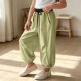 thumbnail image 6 of Rrxhxhs Pants for Girls Color Block Drawstring Elastic Waist Pleated Loose Baggy Casual Joggers with Side Pockets,Yellow,4-5 Years, 6 of 6