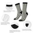 thumbnail image 3 of Cauagu Black And White Thick Stripes Print Crew Socks for Women and Men,Adult Athletic Running Socks 1-Pair Sports Socks Work Gear Socks with Moisture Wicking, 3 of 6