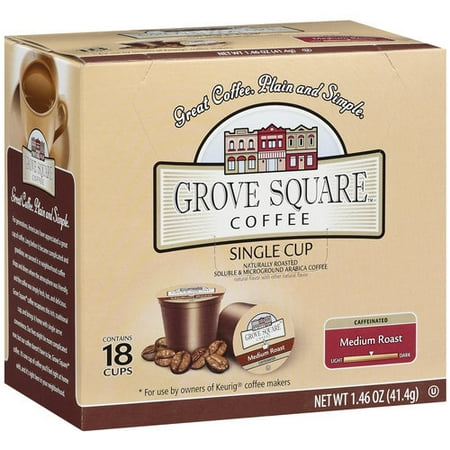 Grove Square Coffee Medium Roast Single Cups Coffee, 18ct