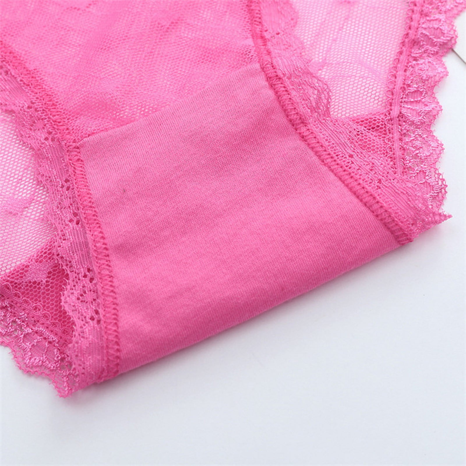 nsendm Womens Sheer Lace Panties See Through Mesh Cotton Crotch Seamless  Briefs Bladder Leak Underwear for Women Underpants Hot Pink Large