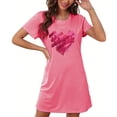 thumbnail image 1 of Camisón corto de mujer, vestido de largo medio con estampado de moda, camisón corto extragrande de mujer, camisón de manga corta con estampado de pecho a la moda, camisón de mujer, 1 of 6