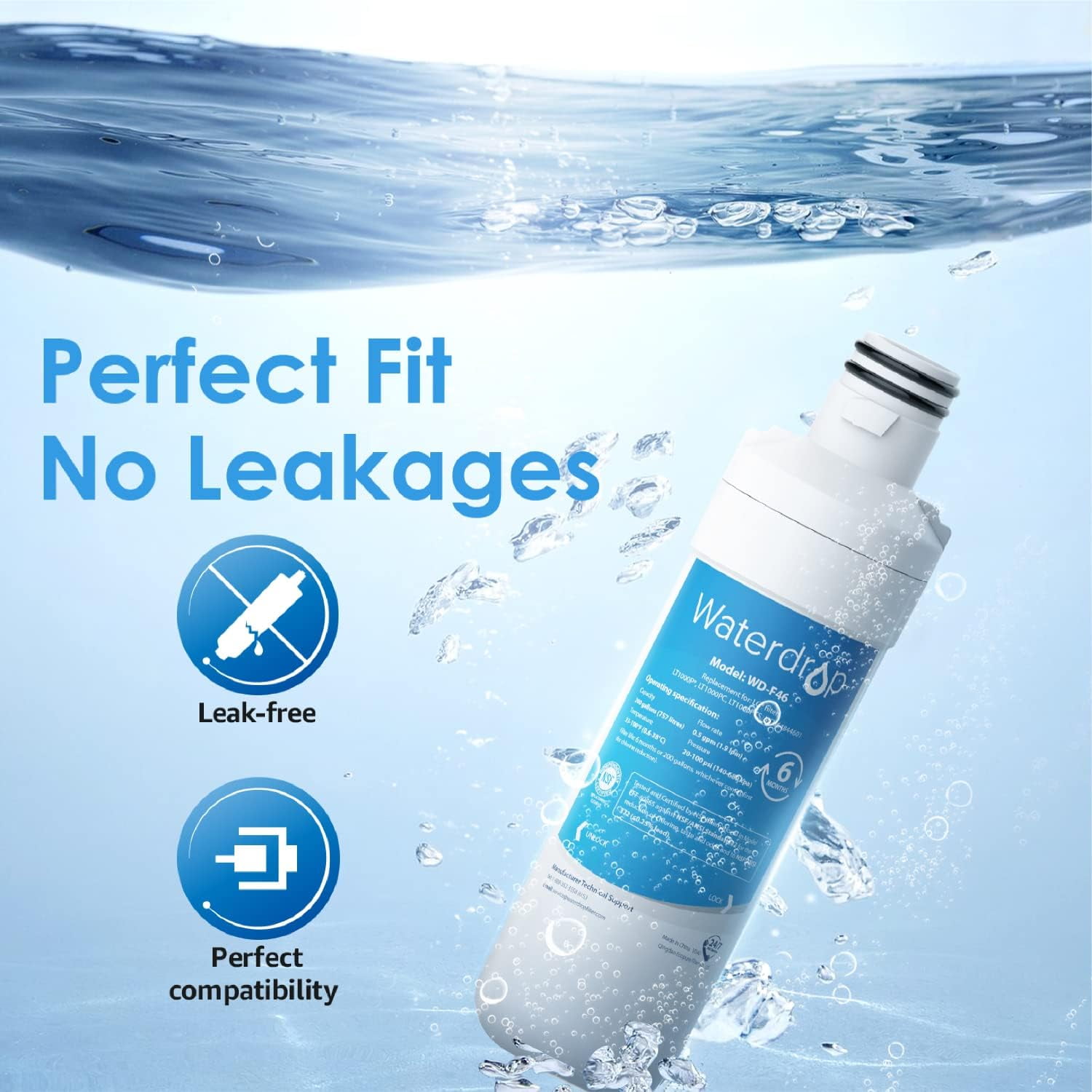 Waterdrop LT1000PC® ADQ747935 MDJ64844601 NSF Certified