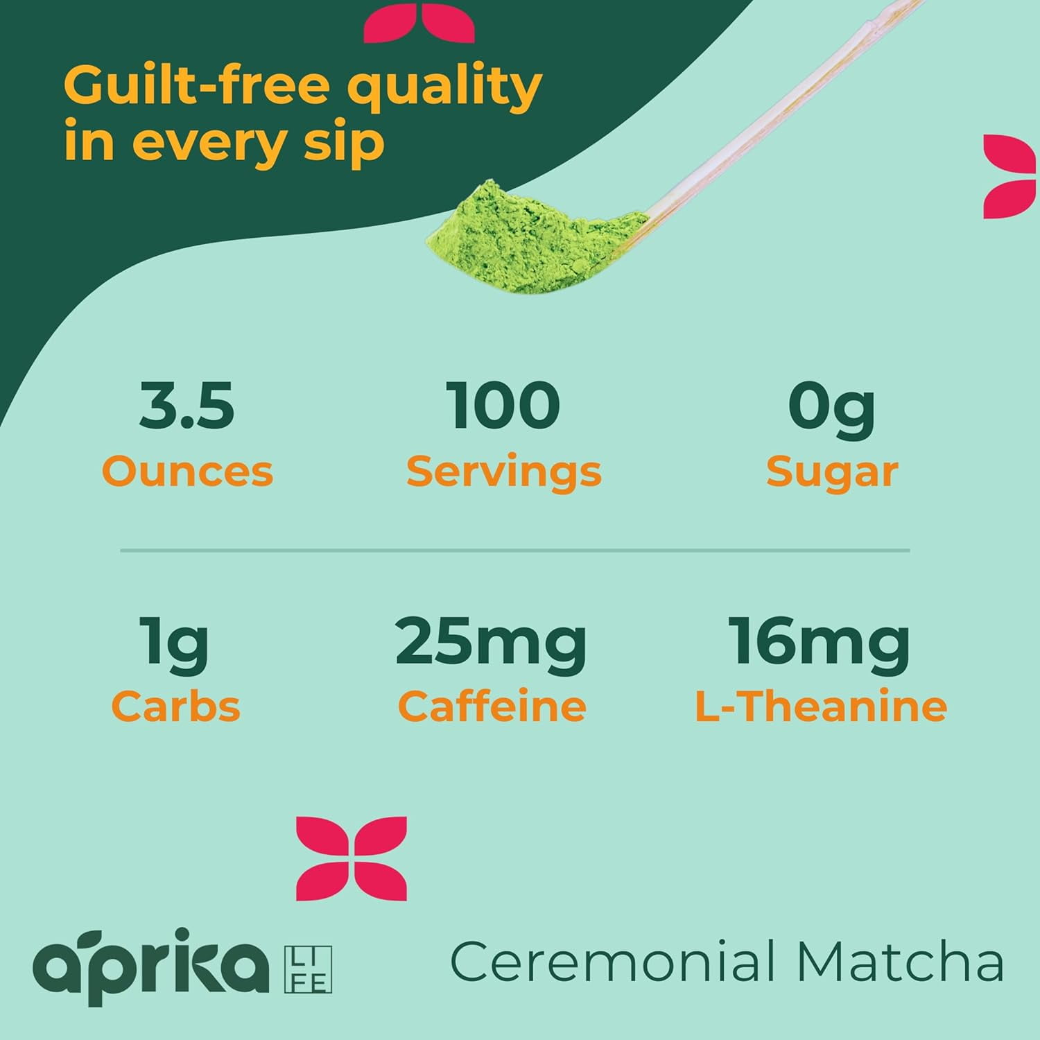 Aprika Life Japanese Ceremonial Matcha Green Tea Powder - USDA & JAS Organic - Premium, First Harvest from Japan - 100g / 3.5 oz
