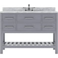 thumbnail image 5 of Caroline Estate 48" Single Bath Vanity in Gray with White Marble Top and Square Sink with Matching Mirrors, 5 of 9