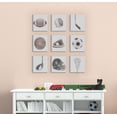 thumbnail image 2 of The Stupell Home Decor Collection Greyscale Sports Gear by In House Art 9 Piece Canvas Wall Art Set, 2 of 6