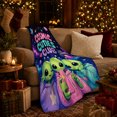 thumbnail image 3 of Cosmic Cuties Club Alien Selfie Scene Whimsical Cartoon, Cozy Typography Art Scene, Warm Flannel Blanket for Living Room and Reading Nook, Art Lovers Valentine's Day Gift, Playful Home Decor, 3 of 9