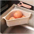 thumbnail image 2 of Bandeja de filtro de fregadero de 1 pieza, estante de almacenamiento triangular de 23 x 14 x 10 cm, colador de cocina para verduras/frutas, colador de té con asas extensibles brillar Hogar, 2 of 5