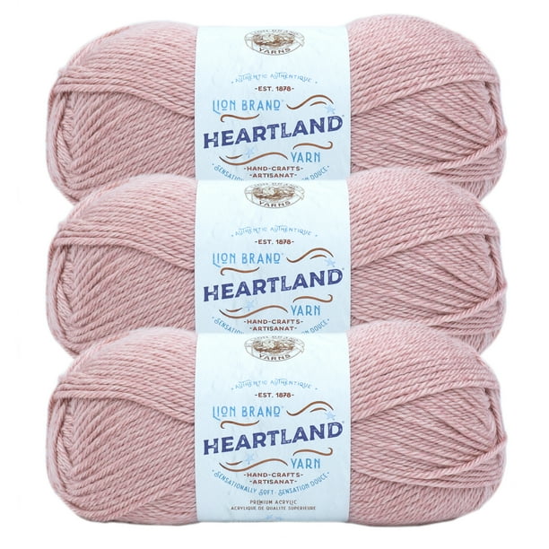Lion Brand Yarn Heartland Capitol Reef Basic Medium Acrylic Pink Yarn 3