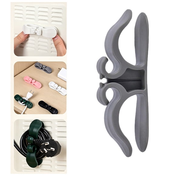 Appliance Cord Organizer Self Adhesive Cord Wrapper 1.2X3.75 Inch Stick On Cable Holder for Air Fryer Pressure Cooker Blender Coffee Maker Kitchen Small Appliance Wire Arrangement Storage Rack,Gray