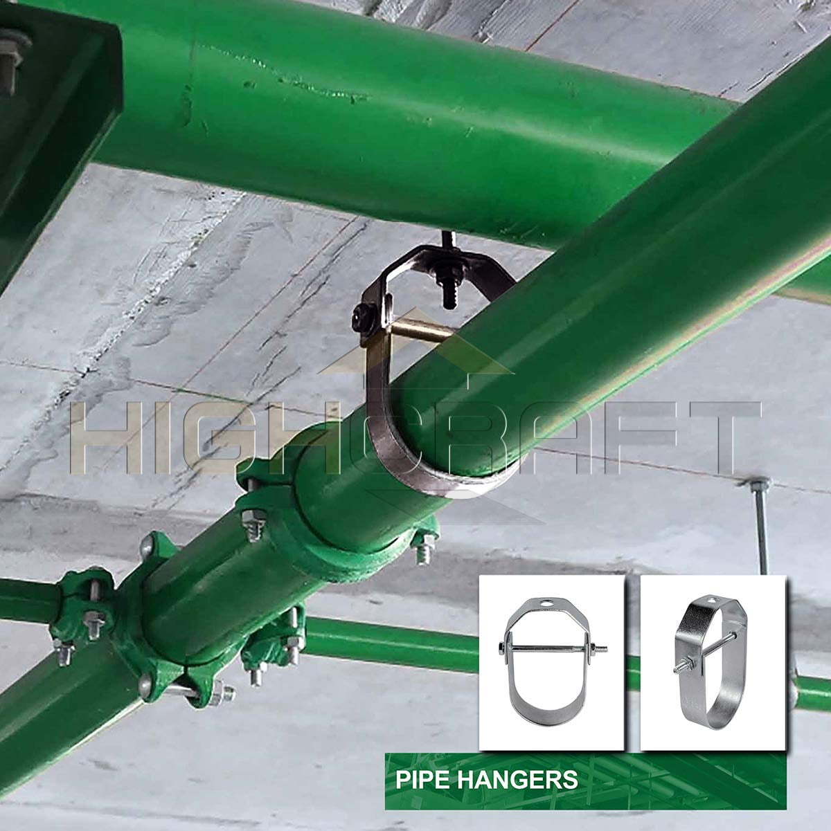 Highcraft 1-1/4" Clevis Hanger for Vertical Pipe Support Steel (10-Pk)