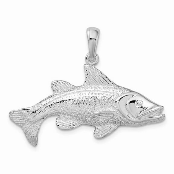 Finest Gold Sterling Silver Polished Red Fish Pendant
