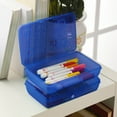 thumbnail image 3 of Sterilite Small Pencil Box Plastic, Cobalt Tint, 3 of 8