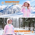 thumbnail image 3 of Toddler Girls Fleece Lined Hooded Jacket A Line Coat with Raglan Sleeves for School Outdoor Wear, 3 of 8
