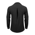 thumbnail image 5 of Lumtrix Men's Linen Shirts Casual Button Down Long Sleeve Shirt Solid Collar Summer Beach Shirts with Pocket Black XL, 5 of 5