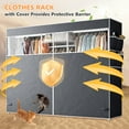 thumbnail image 6 of Heavy Duty Clothes Rack with Cover Loads 900LBS, Clothing Racks for Hanging Clothes, Freestanding& Adjustable Closet with Cover, White, 74.9" Wx17.8 Dx76.9 H, 6 of 7