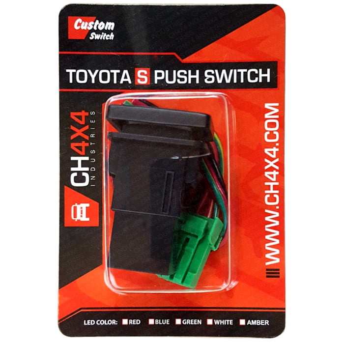 Red  LED CH4X4 Toyota Push Switch Burn Ya' Bastard Symbol