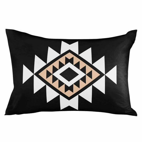 Black White Beige Boho Throw Pillow Cover 12 x 20 Inch Decorative Pillow Cover Western Geometric Aesthetic Lumbar Pillowcase Seasonal Rectangle Cushion Case for Couch Sofa Bed Living Room