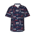thumbnail image 2 of Yiaed Nautical Style Sailboat Print Hawaiian Shirt for Men Short Sleeve Button Down Shirts Beach Shirts for Men-Small, 2 of 5