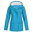 thumbnail image 1 of Womens Fashion Rain Jacket With Hood Lightweight Long Sleeve Windbreaker Zip Up Drawstring Raincoat With Pockets Windbreaker Womens Jacket Clear Rain Jacket plus Size Womens Windbreaker Jackets, 1 of 4