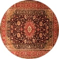 thumbnail image 1 of Ahgly Company Indoor Round Medallion Orange Traditional Area Rugs, 4' Round, 1 of 1