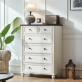 thumbnail image 6 of Joaxswe Tall 6 Drawers Dresser Fluted Dresser for Bedroom, Farmhouse Chest of Drawers Wooden Dresser for Closet, White, 6 of 8