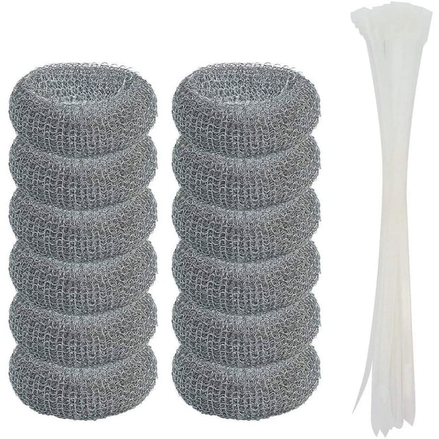 12 Pack Washing Machine Lint Traps with 12 Nylon Cable Ties, Wobe Laundry Mesh Washer Sink Drain Hose Screen Filter the Laundry Water Lint Trap Snare Net Rustproof Lint Catcher