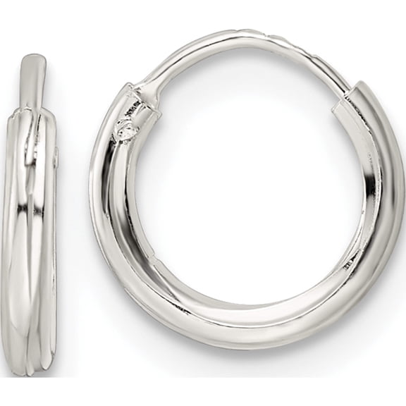 Sterling Silver Polished 1.5X10mm Endless Tube Hoop Earrings (10.2 X 10) Made In India qe15813