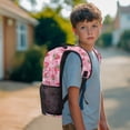 thumbnail image 3 of Yuyamidu Strawberry Axolotl Backpacks for High School Pink Book Bag with Front Pocket & Side Pockets Girls Schoolbags Large Capacity Bookbags, 3 of 7
