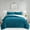 Dark Teal, variant on 3 Pieces Ultra-Soft Fluffy Faux Fur Comforter Set, Warm Plush Sherpa Bedding Set, Luxury Fuzzy Winter Bedding Set with Bubble Comforter & 2 Pillow Shams.