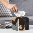 thumbnail image 3 of Honeii 's Seaside Sunset Cool Dragon for Leather Square Tissue Box Cover Holder: A Stylish Organizer for Tabletops, Bathrooms, Cars & Offices, 3 of 5