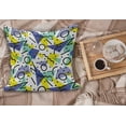 thumbnail image 2 of Modern Fluffy Throw Pillow Cushion Cover, Geometrical Retro 80s Themed Image Lines Circles and Spots Print, Decorative Square Accent Pillow Case, 40" x 40", Blue Yellow and Black, by Ambesonne, 2 of 5