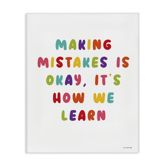 Stupell Industries Cottage Making Mistakes Is Okay Canvas Art, 16 x 20, by Yass Naffas Designs