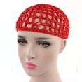 thumbnail image 4 of Fashion Turbans Sleeping Handmade Crochet Cover Snood Net Hat Mesh Cap Hair Net WINE RED, 4 of 8