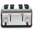 thumbnail image 5 of MegaChef 4 Slice Wide Slot Toaster with Variable Browning in Black and Rose Gold, 5 of 6