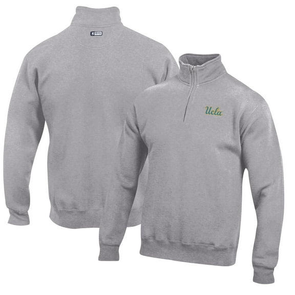 Men's Gray UCLA Bruins Big Cotton Quarter-Zip Pullover Sweatshirt