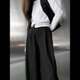 thumbnail image 4 of Pantalones de Trabajo para Mujer, de Pierna , de Vestir, de Cintura Alta, Informales, para Oficina y Negocios Negro S, 4 of 7