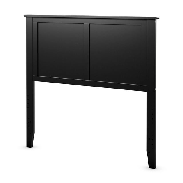 Gymax Twin Wood Headboard Flat Panel Pre-drilled Holes Height Adjustment Black