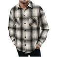 thumbnail image 2 of Xcmzpl Men's Flannel Plaid Shirts Big and Tall Wool Blend Tshirts Long Sleeve Casual Button Down Shirt with Pockets, 2 of 8