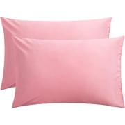 Amay 2 Pack 100% Organic Cotton 800 TC Pillowcases Standard Size 20x30 Pink Solid