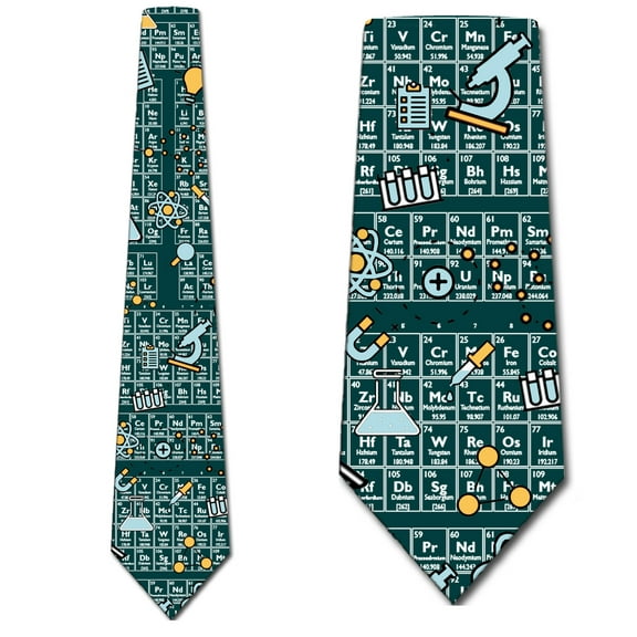 Chemistry Ties Mens Periodic Table Science Icon Necktie by Three Rooker