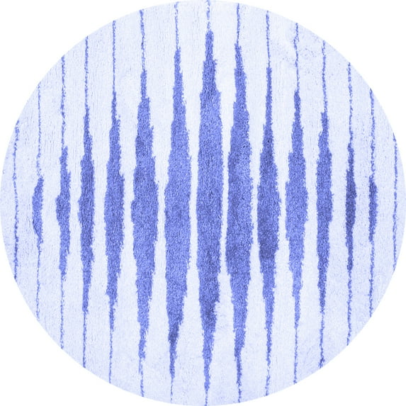 Ahgly Company Indoor Round Solid Blue Modern Area Rugs, 6' Round