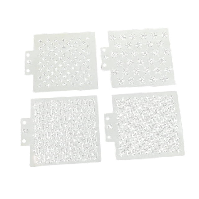 yuksok 4 Pieces Sashiko Stencils Simple Traditional for Hand Quilting Crafts Sewing