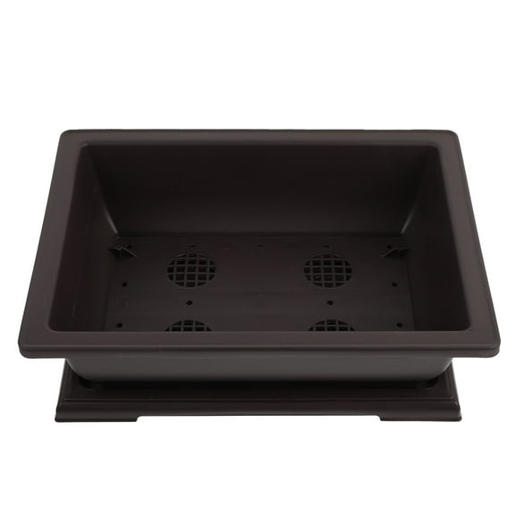 FESTFENDS Planter Black Plastic 1Pcs 11.4In Diameter Large Rectangular