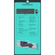 Wireless Keyboard & Mouse Set, Black, Single Piece with Receiver for two & 104 Full Keys Layout