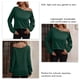 thumbnail image 4 of Jersey de mujer con hombros descubiertos, manga larga, color puro, sudadera, blusa para otoño invierno, verde S, 4 of 5
