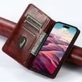 thumbnail image 6 of Case for iPhone 16e, Magnetic Matte Premium PU Leather Stand Flip Cover with Card Slots and Wallet, Shockproof and Full Body Protection Compatible with iPhone 16e - Red, 6 of 6